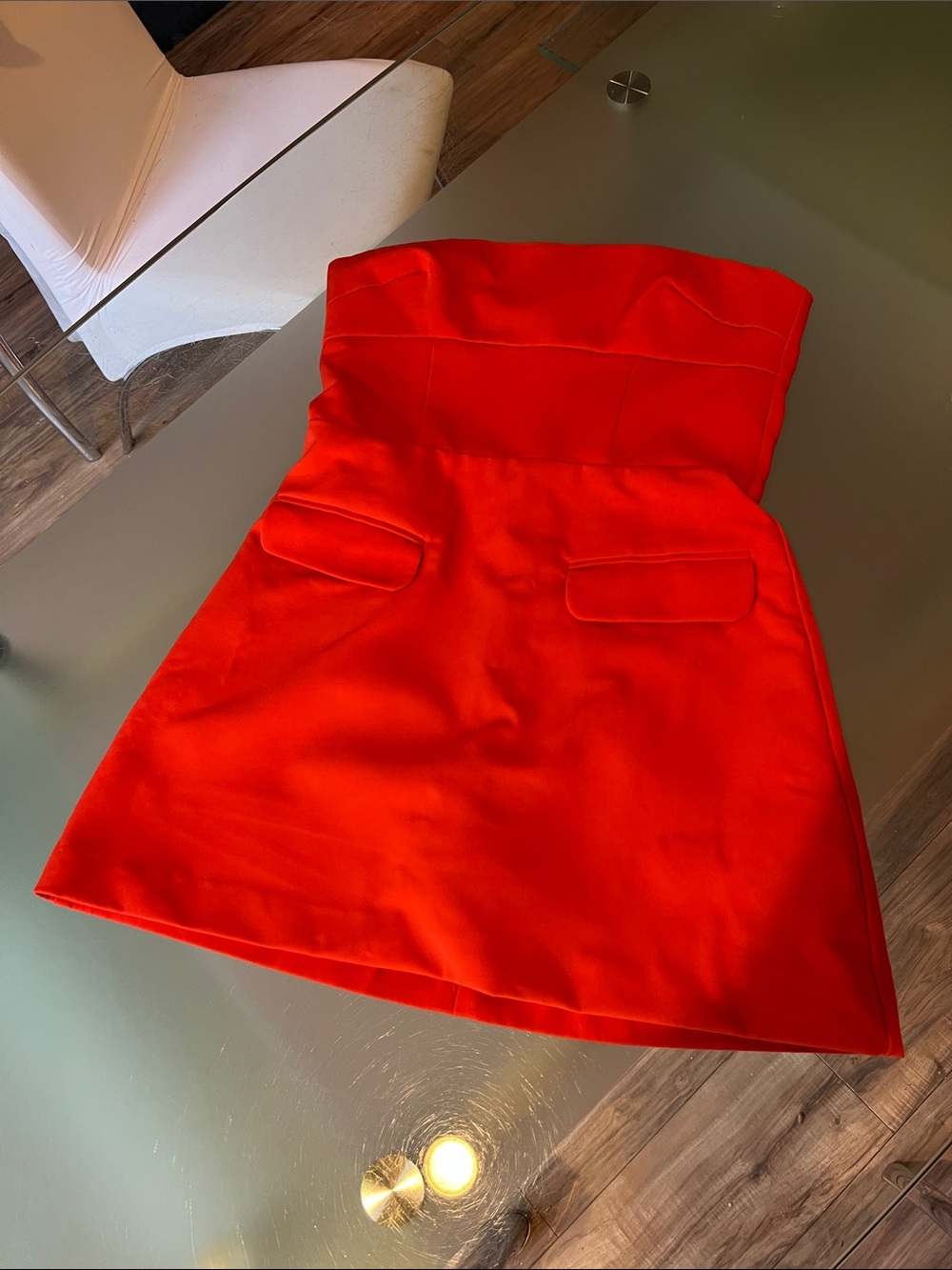 Zara Red Strapless Mini-Dress